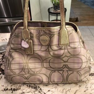 Large Plaid Coach Purse